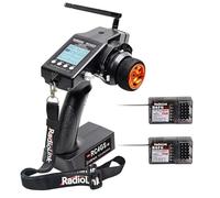 Radiolink RC4GS V3 5 Channel RC Radio Transmitter with 2Pcs R6FG Receiver | Receiver with Gyro 2.4GHz, 400M Remote Controller Kit, for Car, Boat, Crawler, Tank, Drifting, Buggy, with Lanyard