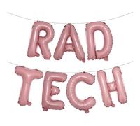 Radiology Decorations Rad Tech Grad X-ray Radiologist 2026 Graduation Decors Banner Balloon Technologist Radiologic Fallout Medical Student Grad Party Supplies (RAD TECH Pink)