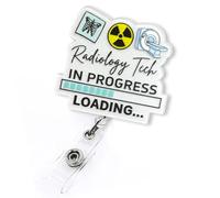 Radiology Tech in Progress Retractable Badge Reel, Radiology & Rad Tech Student Badge ID Holder for Work, Future Radiographer Badge Reel with Swivel Alligator Clip, Cute X-Ray & CT Tech Student Gifts