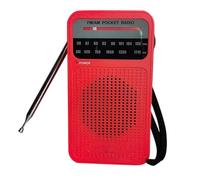Radios Portable AM FM with Long Range Reception, Battery Operated Transistor Radio with Speaker, Headphone Jacks for Indoor, Outdoor and Emergency Use, Red, Portable Radio