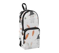 Radish Rabbit Pencil Case, Big Capacity Pen Bag with Compartment Students Schoolbag Shape Stationery Organizer Pencil Pouch Marker Case for School Office Work