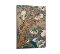 Raditional Peach Tree Painting Wall Art, Traditional Print, Art Poster, Cultural Canvas Picture Poster Decorative Painting Canvas Wall Posters And Art Picture Print Modern Family Bedroom Decor Posters