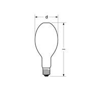 RADIUM metal halide lamp E40 444 W HRI-E NSC/S/F opal