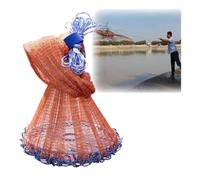 Radius 1.2-3.6 M Beginners Hand Throw Cast Net，Spin Network Bait Fish Net with Disc, Casting Net for Shoal Lakes Rivers(Radius 2.7m/8.9ft)