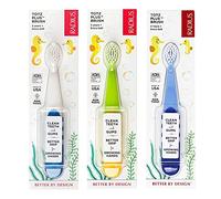 RADIUS Children's Toothbrush, Totz Plus Brush, Extra Soft Bristles, White/Green/Lightblue, BPA Free & ADA Accepted, for Delicate Teeth & Gums for Children 3 Years & Up, Pack of 3
