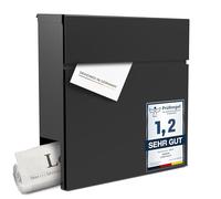 Radius® Designer Letterman 6 Letter Box Anthracite with Mounting Material - Stainless Steel Powder Coating with Newspaper Compartment