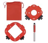 Radius Jig Router Templates, Aluminium Alloy Round Corner Radius Templates Woodworking Router with Router Bit and Storage Bag for Woodworking R10 R15 R20 R25 R30 R35 R40 R50