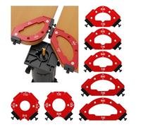 Radius Jig Router Templates Corner with Removable Clip, 7Pcs Aluminum Alloy Round Corner Radius Templates Woodworking Router Arc Cutting Auxiliary Tool R10 R15 R20 R25 R30 R35 R40 R50 R60