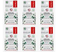 RADIUS Natural Silk Dental Floss, Now 30% Thinner for Smooth Glide in Tight Teeth, Hand-Spun Silk Infused with Coconut Oil, Plastic-Free & Sustainable Packaging, Unscented, 33 YD - Pack of 6