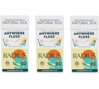 RADIUS Natural Unscented Silk Anywhere Floss Travel Dental Floss for Oral Care Boost Non Toxic Tooth & Gum Protection (20 Single Use Flossers per Pack) - Pack of 3