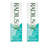 RADIUS Organic Toothpaste 3oz Non Toxic Chemical-Free Gluten-Free Designed to Improve Gum Health & Prevent Cavity - Mint Aloe Neem - Pack of 2