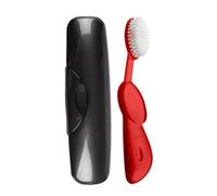 Radius Original Large Toothbrush, BPA Free and ADA Accepted, Right Hand, Red Brush and Black Case