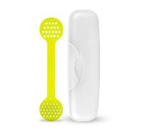 RADIUS Tongue Cleaner - Professional 2-in-1 Tongue Scraper and Brush for Fresh Breath - BPA-Free and Non-Toxic Oral Care - 1 CT - Yellow