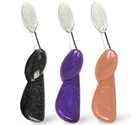 Radius Toothbrush Big Brush, Left Hand - 3 Pack in Assorted Colors, BPA Free and ADA Accepted, Designed to Improve Gum Health and Reduce The Risk of Gum Disease