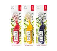 Radius Toothbrush Flex Brush, Left Hand - 3 Pack in Assorted Colors, BPA Free and ADA Accepted, Designed to Improve Gum Health and Reduce The Risk of Gum Disease