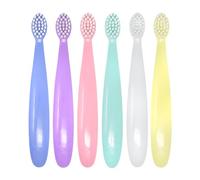 RADIUS Totz Toothbrush Extra Soft Brush BPA Free & ADA Accepted Designed for Delicate Teeth & Gums for Children 18 Months & Up - Periwinkle, Mint, Yellow, Pink, Lavender and White - Pack of 6