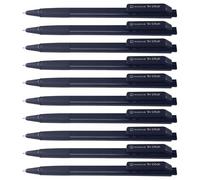 RADIUS TriFINE Retractable Ballpoint Pens, BLACK, Fine Point (0.7mm), Pack of 10, Fine Ball Pens, Perfect Triangular Grip, Ideal for School Office Home Use