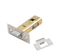 Radius Tubular Latch Pack 2 Polished Brass Latches Suitable for Internal Wooden Doors (45mm)