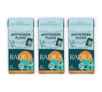 RADIUS Vegan Peppermint Anywhere Floss Travel Dental Floss for Oral Care Boost Non Toxic Tooth & Gum Protection (20 Single Use Flossers per Pack) - Pack of 3