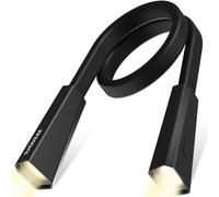 RADIXIUM LED Neck Reading Light, Book Light for Reading in Bed, 2 Colors, 4 Brightness Levels, Bendable Arms, Rechargeable, Long Lasting,Comfortable & Lightweight for Reading,Crafting (Black-typec)