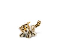 Steiff Radjah Baby Tiger Lying Down cuddly toy, cute stuffed toy with plastic eyes, children, boys & girls, plush toy 28 cm, yellow, 066269