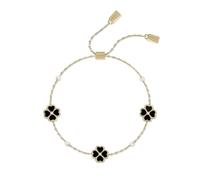 RADLEY 18ct Gold Plated Black Heart Flower Friendship Bracelet