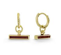 Radley 18ct Gold Plated Dark Cherry Bar Hoop Earrings
