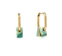 Radley 18ct Gold Plated Green Charm Huggie Hoop Earrings