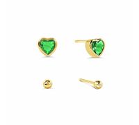 Radley 18ct Gold Plated Green Heart and Ball Stud Earrings