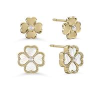 Radley 18ct Gold Plated Mother Of Pearl Heart Flower Twinpack Earrings
