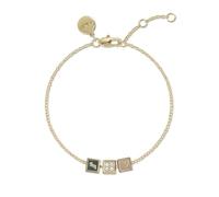 RADLEY 18ct Gold Plated Multi Colour Enamel Clear Stone Set 3 Cube Bracelet