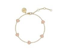 RADLEY 18ct Gold Plated Pink Stone Set Heart Bracelet