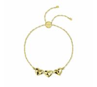 Radley 18ct Gold Plated Triple Hammered Heart Charm Bracelet