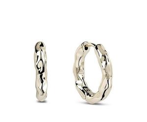Radley 18ct GP Hammer Hoop Earrings, Gold, Women Gold