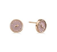 Radley 18ct Rose Gold Plated Pink Enamel Jumping Dog Round Earrings