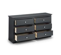 Radley - 6 Drawer Chest - Grey - Wooden - Happy Beds