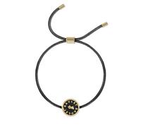 RADLEY Black Cord Friendship Bracelet with 18ct Gold Plated Black Enamel Charm