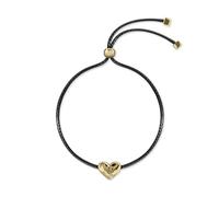 RADLEY Black Cord Friendship Bracelet with 18ct Gold Plated Heart Charm