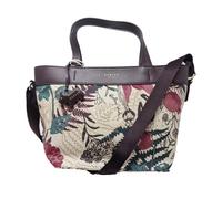 RADLEY Botanical Floral Zip-Top Multiway Ladies Handbag with twin handles and multiple pockets in Oyster Saffiano PU