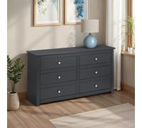 Radley Chest of Drawers - 6 Drawer - Wide - Dark Grey