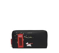 RADLEY Christmas is Calling Zip Around Matinee Purse Wallet in Black Leather