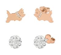 Radley Ladies 18ct Rose Gold Plated Clear Stone Set Fireball and Jumping Dog Twin Pack Earrings RYJ1314S