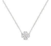 RADLEY Sterling Silver CZ Clear Heart Flower Necklace