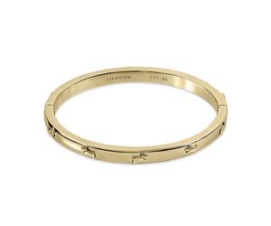 Radley Cuba Street Dog Logo Gold Tone Bangle 17.5cm