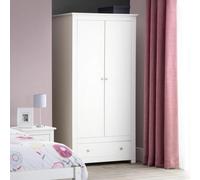 Radley Double Wardrobe - 2 Door - 1 Drawer - White