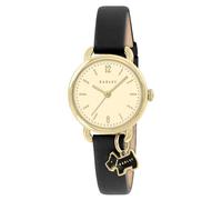RADLEY Gold Plated Case Dog Heart Charm Black Leather Strap Watch RY21930A