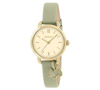 RADLEY Gold Plated Case Dog Heart Charm Herbal Leather Strap Watch RY21928A