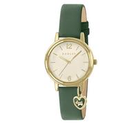 RADLEY Gold Plated Case Heart Charm Hunter Green Leather Strap Watch RY21918A