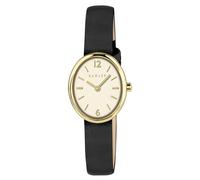 RADLEY Gold Plated Oval Case Black Leather Strap Watch RY21888