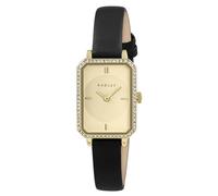 RADLEY Gold Plated Stone Set Case Black Leather Strap Watch RY21890